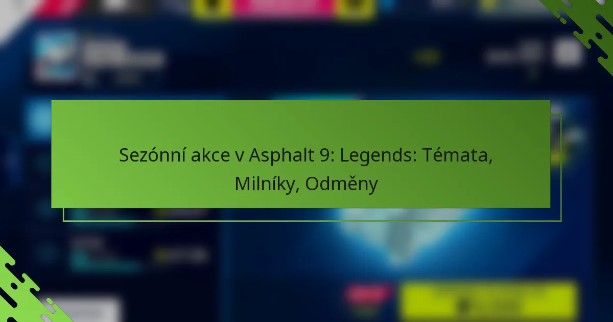 Sezónní akce v Asphalt 9: Legends: Témata, Milníky, Odměny